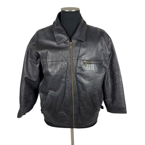 Vintage Sardar 100% Leather 90’s Bomber Jacket - Men’s L - Picture 1 of 9